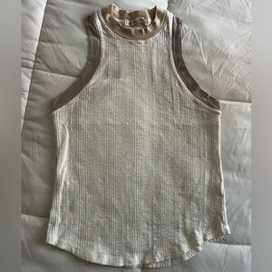 We The Free Cream and Brown Tank Top